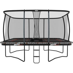 BERG Trampoline Ultim Pro Bouncer met Veiligheidsnet Deluxe XL - Regular - 500 x 500 cm - Airflow PRO Springmat - Twinspring PRO