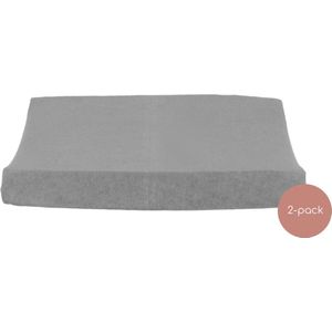 Briljant Baby Aankleedkussenhoes Badstof - 50x65 - 2 Pack - Grijs