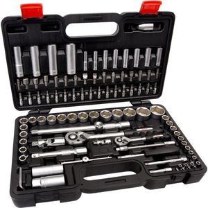 4Tecx - Doppenset - 94-Delig - Chroom Vanadium - Kunststof Koffer