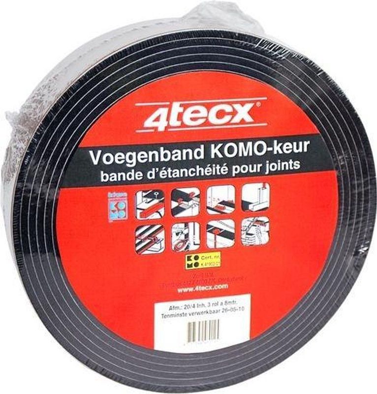 4tecx - Voegafdichting - Zwart - Kunststof - 7 Rollen - 12,5 m per Rol