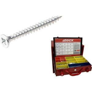 4tecx - Assortiment Spaanplaatschroeven - Verzinkt - 1272-delig