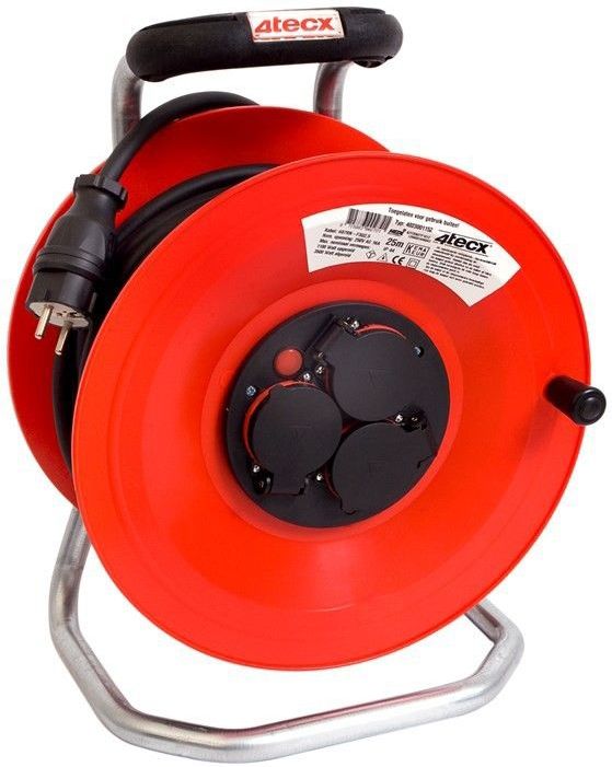 4Tecx - Kabelhaspel - 3G2,5 - 25M - Neopreen - Thermisch Beveiligd