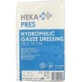 HEKA pres hydrofiel gaaskompres 10 cm x 10 cm niet steriel - 12 laags - 100 stuks