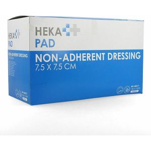 HEKA pad niet verklevend wondkompres 7,5 x 7,5 cm steriel 100st.