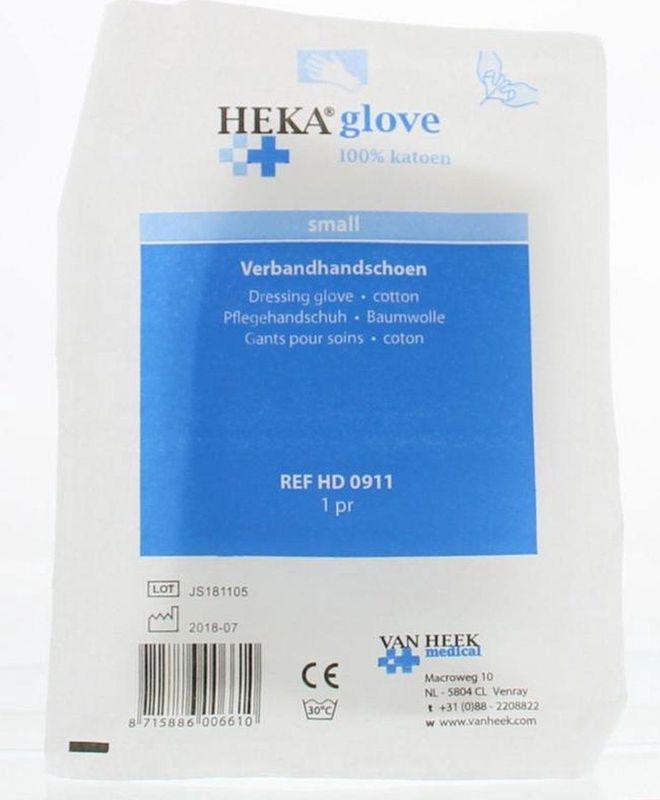 HEKA gloves katoen niet steriel - Verschillende Maten
