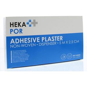 Heka por non-woven hechtpleister dispenser 5 m x 2,5 cm niet-steriel