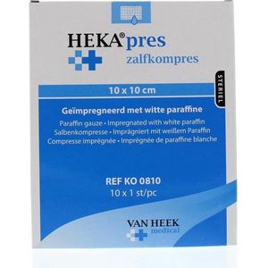 Heka zalfkompres 10x10cm - Zalfgazen per 10 stuks.