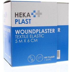 HEKA plast textile elastic dispenserdoos 5 m x 6 cm niet steriel - Pleister op rol
