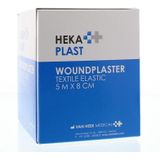 HEKA plast textile elastic dispenserdoos 5 m x 8 cm niet steriel - Pleister op rol