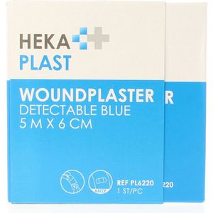 Pleister op rol HACCP 5 m x 6 cm detectable