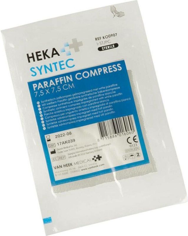 Heka Paraffin Compress 7,5 x 7,5 cm Steriel 10 stuks