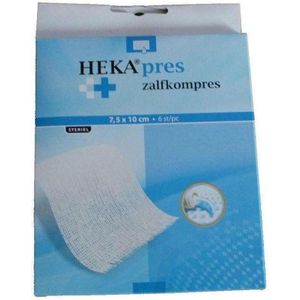 Heka - PRES - Zalfkompressen - Steriel - 7,5 x 10 cm - 6 Stuks
