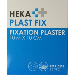Hekaplast Fix pleister 10m x 10cm met schutvel (1rol)