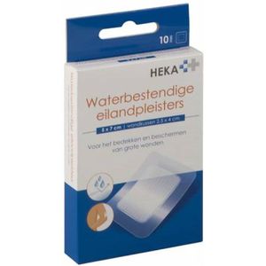 Waterproof Eilandpleister 5 x 7 cm (10 stuks) Watervaste borderpleister. Hekaplast