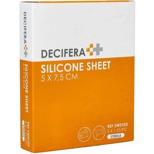 Decifera - Silicone Sheet - 5 x 7,5 cm - 5 Stuks - Wondcontactlaag