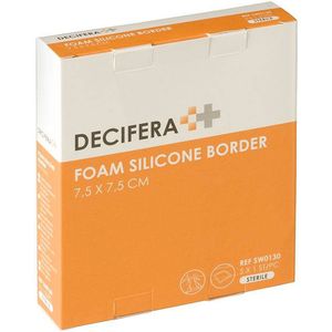 Decifera Foam Silicone border - Silicone wondpleister - 7,5 x 7,5 cm - 5St.