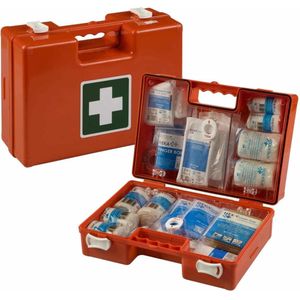 EHBO verbandkoffer BHV (Oranje Kruis goedgekeurd). De EHBO koffer is inclusief wandbeugel en bevestigingsmateriaal