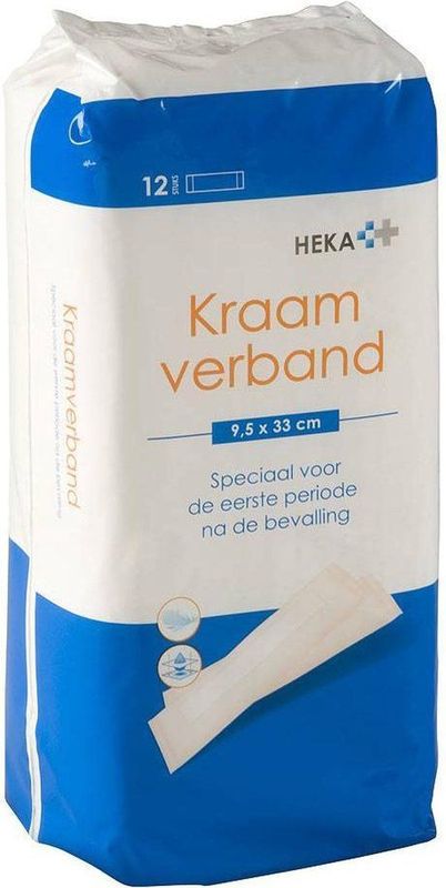 HEKA - Kraamverband - 8 x 30,5 cm - 12 Stuks - Vocht Opnemende Fluffpulp