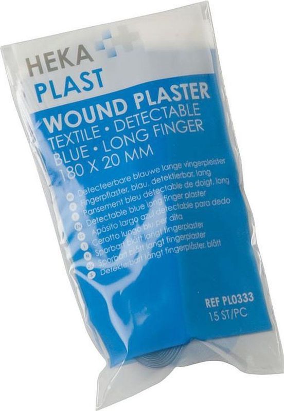 Hekaplast detectable lange vingerpleister 180 x 20mm - zakje á 15 stuks