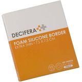 Decifera Foam Silicone border - Silicone wondpleister - Extra Thin - 7,5 x 7,5 cm - 5 stuks