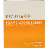 Decifera Foam Silicone border - Silicone wondpleister - Extra Thin - 7,5 x 7,5 cm - 5 stuks