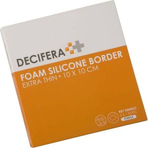 Decifera - Foam Silicone Border - Silicone Wondpleister - 10 x 10 cm - 5 Stuks