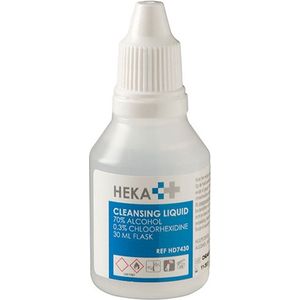 HEKA - Reinigingsvloeistof - 30 ml - Chloorhexidine - Geschikt voor Beautyindustrie