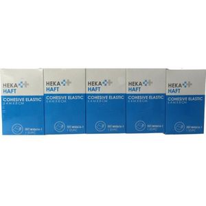 5 X Heka haft - Zelfklevend windsel - Cohesive windsel - 4 m x 8 cm - niet-steriel - 5 STUKS - WI0616-1