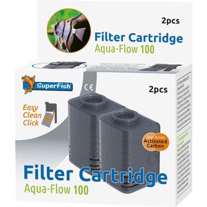 SuperFish AquaFlow Easy Click 100 Cartridge - Aquariumfilter - 2 Stuks