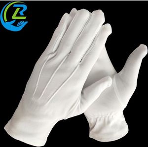 Witte Handschoenen Katoen Luxe - Butler - Chique - Leger - Militair - Ceromonie - Uitvaart - Katoenen Handschoenen Serveren - Witte Handschoenen Carnaval - Paar Witte Handschoenen - Raad van Elf 11 - Gala - Prins - Mime- Sinterklaas - Raad van 11