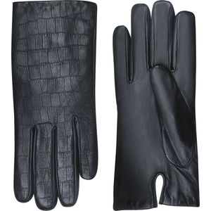 Laimböck Lianes - Leren dames handschoenen dames met croco print Color: Black, Size: 7