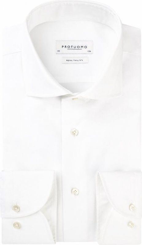 Profuomo - Overhemd - Wit - Katoen - Slim Fit