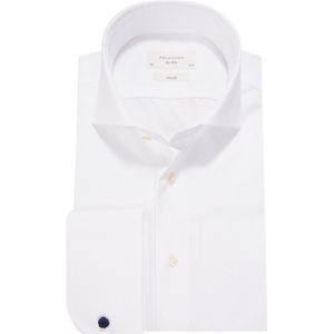 Profuomo - SkyBlue Slim Fit DubbelManchet - Wit - Egyptisch Katoen