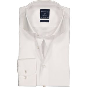 Profuomo - Slim Fit Overhemd - Wit - 100% Katoen - Strijkvrij