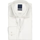 Profuomo regular fit overhemd fine twill wit Strijkvrij Boord