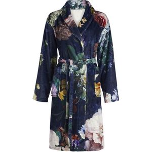 ESSENZA Fleur Badjas Nightblue - Zacht en Warm - Met Bloemenpatroon
