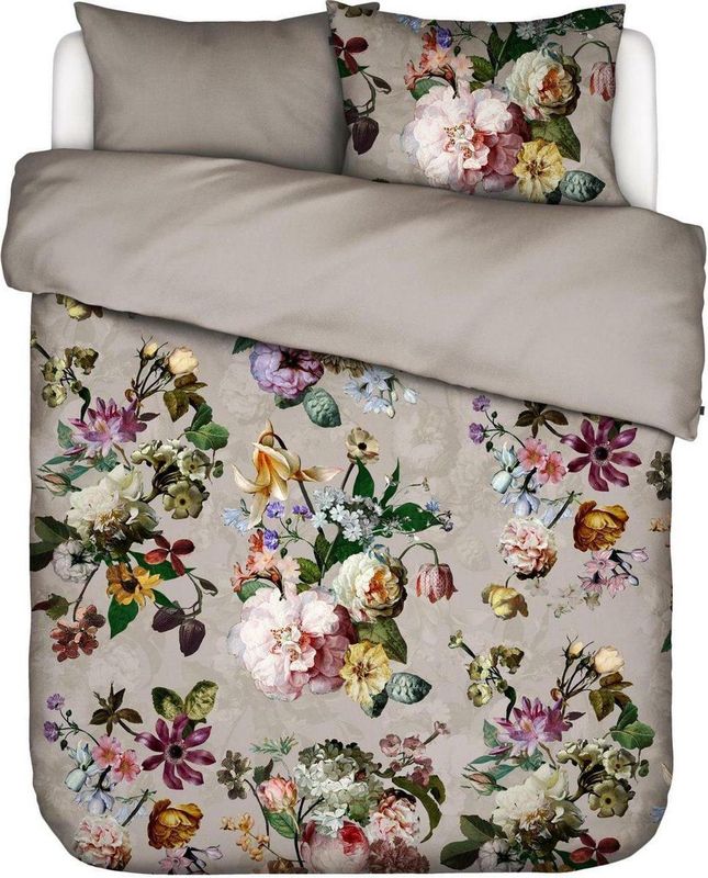 ESSENZA Fleur Dekbedovertrek Stone - Eenpersoons – 140x200/220 cm