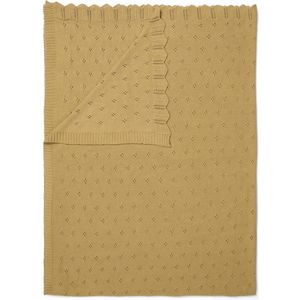 Plaid Essenza Knitted Ajour Fern Yellow-130 x 170 cm