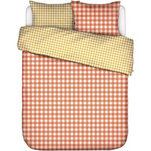 Dekbedovertrek Essenza & Co Checking-In Orange Percal-200 x 200 / 220 cm | 2-Persoons