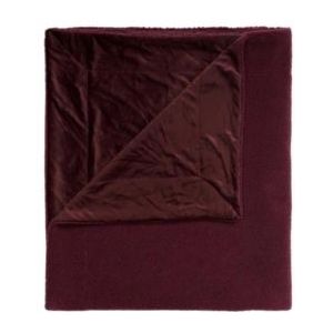 ESSENZA Teddy Plaid plum wine - 150x200 cm