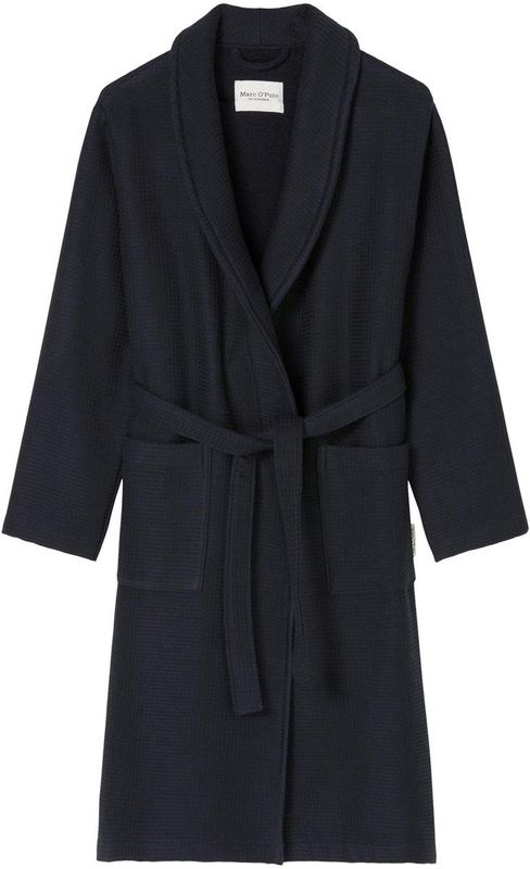 Marc O'Polo Premium Badjas - Donkerblauw - 100% Biologisch Katoen - GOTS Certificaat