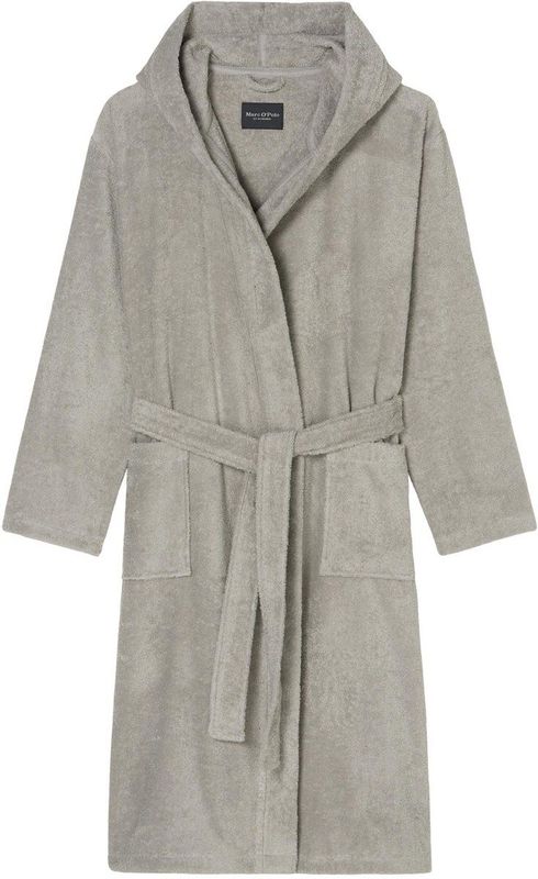 Marc O'Polo - Timeless Badjas - Grijs - 100% Biologisch Katoen - GOTS Gecertificeerd