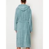 Marc O'Polo Badjas Timeless Aquamarine - Comfortable Badstof met Capuchon