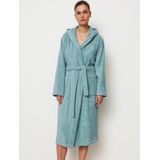 Marc O'Polo Badjas Timeless Aquamarine - Comfortable Badstof met Capuchon