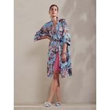 ESSENZA Kimono Sarai Isabella Azurblauw - Bloemenprint