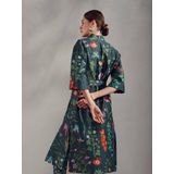 ESSENZA Ilona Marigold Slate Grey Kimono met Bloemenprint