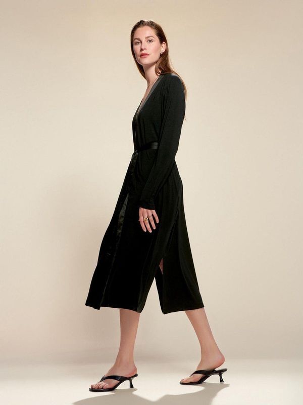 ESSENZA Ambre Uni Kimono - Antraciet - 100% Katoen