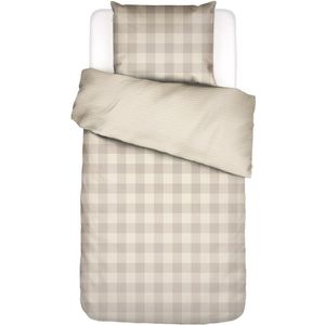 Dekbedovertrek Essenza Chess Oatmeal Satijn-140 x 200 / 220 cm | 1-Persoons