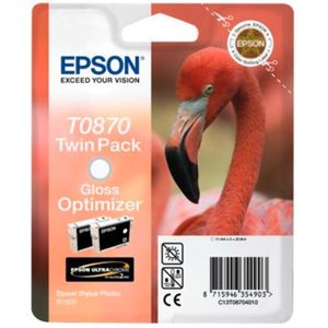 Inktpatroon Epson T0870 glansafwerking (gloss optimizer) 2 stuks (origineel)