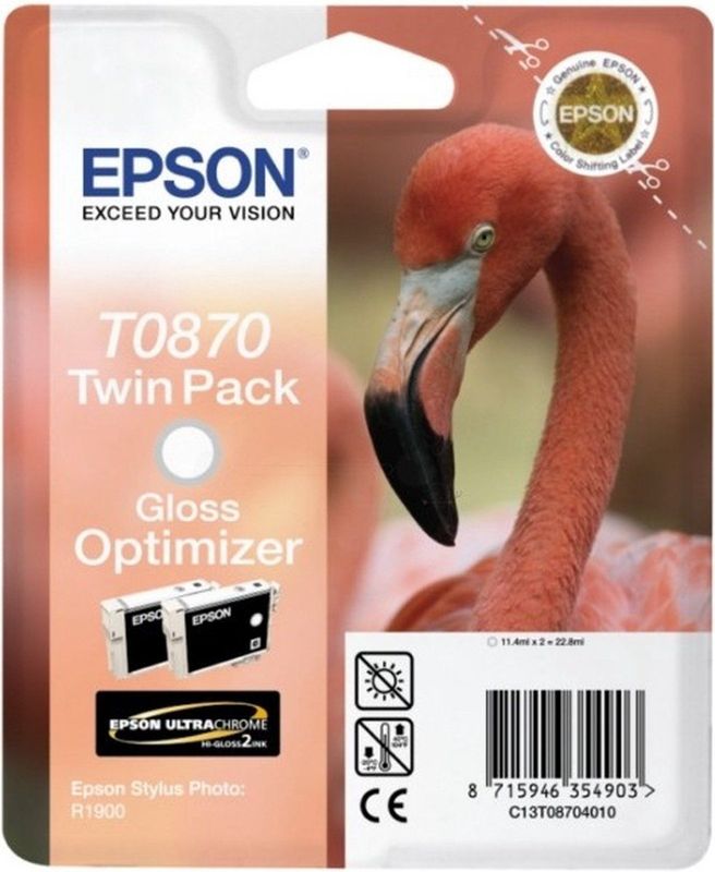 Epson - T0870 - Inktpatroon - 2 Stuks - Gloss Optimizer